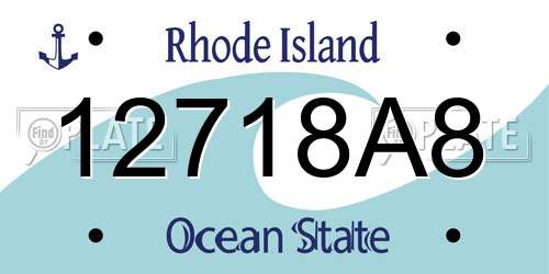 12718A8 Rhode Island License Plate