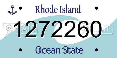 1272260 Rhode Island License Plate