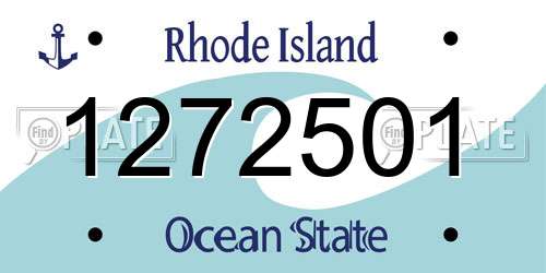 1272501 Rhode Island License Plate