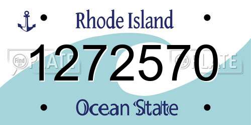1272570 Rhode Island License Plate