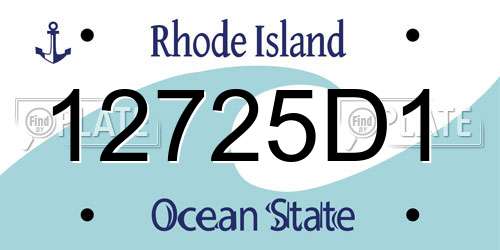 12725D1 Rhode Island License Plate