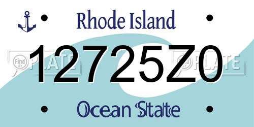 12725Z0 Rhode Island License Plate
