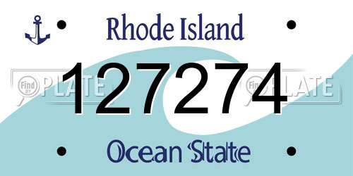 127274 Rhode Island License Plate