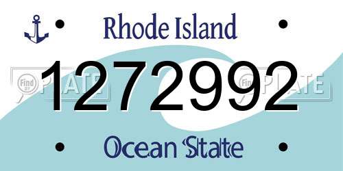 1272992 Rhode Island License Plate