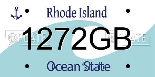 1272GB Rhode Island License Plate