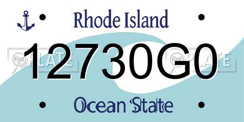 12730G0 Rhode Island License Plate