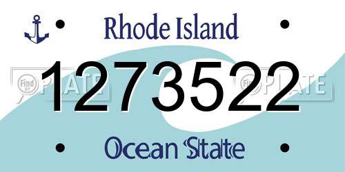 1273522 Rhode Island License Plate