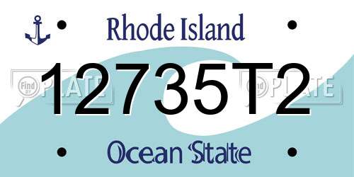 12735T2 Rhode Island License Plate