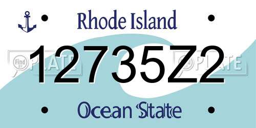 12735Z2 Rhode Island License Plate