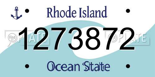 1273872 Rhode Island License Plate