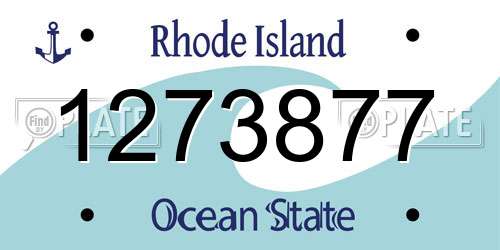 1273877 Rhode Island License Plate
