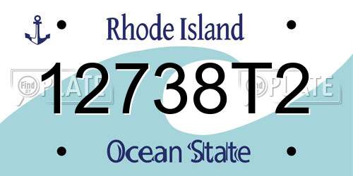 12738T2 Rhode Island License Plate