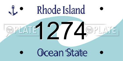 1274 Rhode Island License Plate
