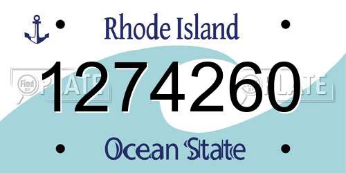 1274260 Rhode Island License Plate