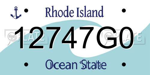 12747G0 Rhode Island License Plate