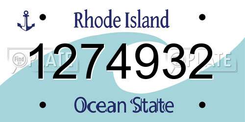 1274932 Rhode Island License Plate