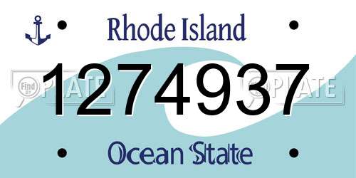 1274937 Rhode Island License Plate