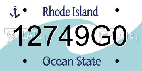 12749G0 Rhode Island License Plate