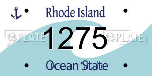 1275 Rhode Island License Plate