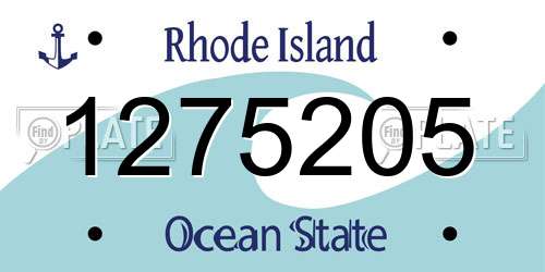 1275205 Rhode Island License Plate
