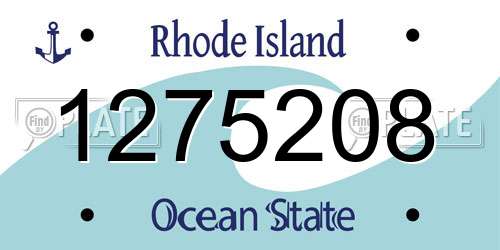 1275208 Rhode Island License Plate