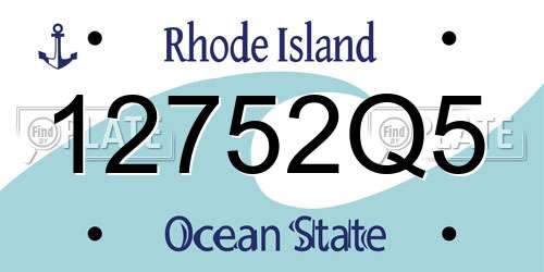 12752Q5 Rhode Island License Plate