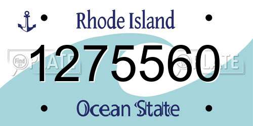 1275560 Rhode Island License Plate