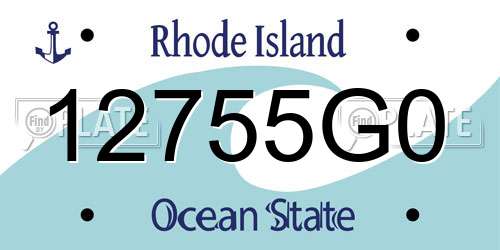 12755G0 Rhode Island License Plate