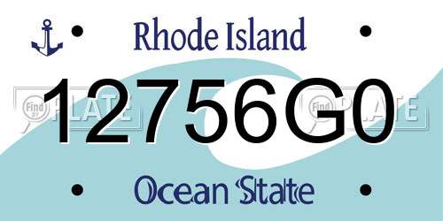 12756G0 Rhode Island License Plate