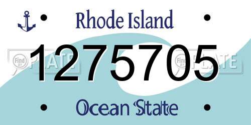 1275705 Rhode Island License Plate