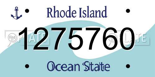 1275760 Rhode Island License Plate