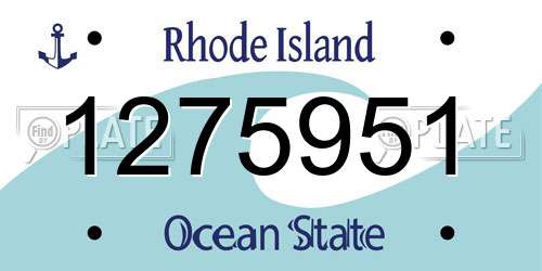 1275951 Rhode Island License Plate