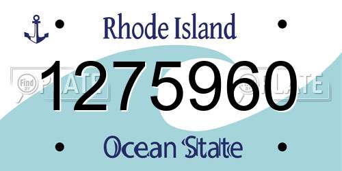 1275960 Rhode Island License Plate