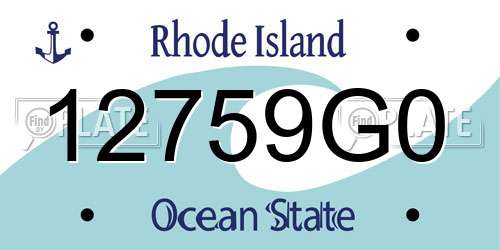 12759G0 Rhode Island License Plate