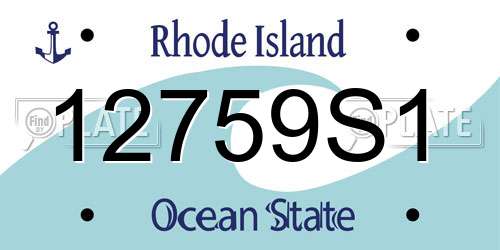 12759S1 Rhode Island License Plate