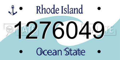 1276049 Rhode Island License Plate