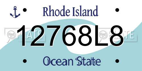12768L8 Rhode Island License Plate