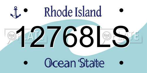 12768LS Rhode Island License Plate