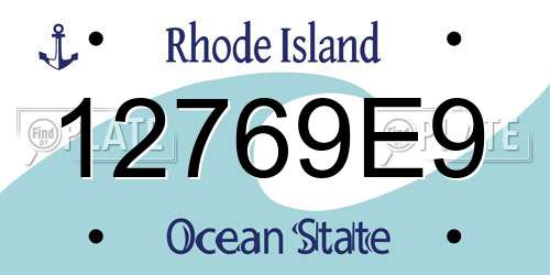 12769E9 Rhode Island License Plate
