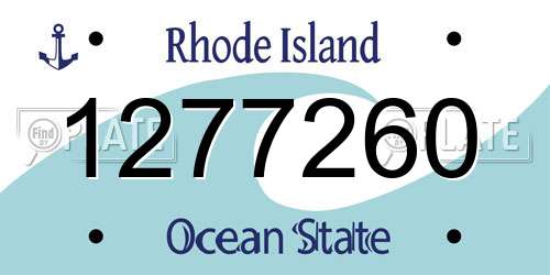 1277260 Rhode Island License Plate