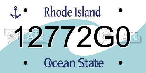 12772G0 Rhode Island License Plate
