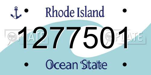 1277501 Rhode Island License Plate