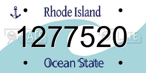 1277520 Rhode Island License Plate