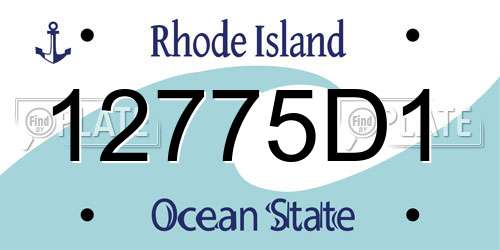 12775D1 Rhode Island License Plate