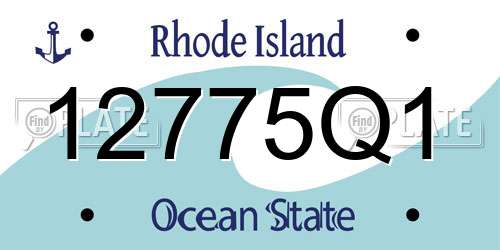12775Q1 Rhode Island License Plate