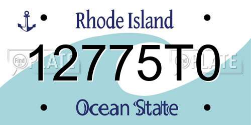 12775T0 Rhode Island License Plate