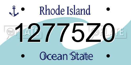 12775Z0 Rhode Island License Plate