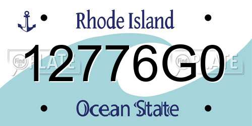 12776G0 Rhode Island License Plate