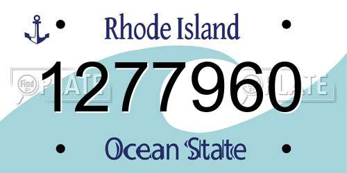 1277960 Rhode Island License Plate