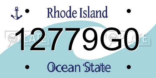12779G0 Rhode Island License Plate